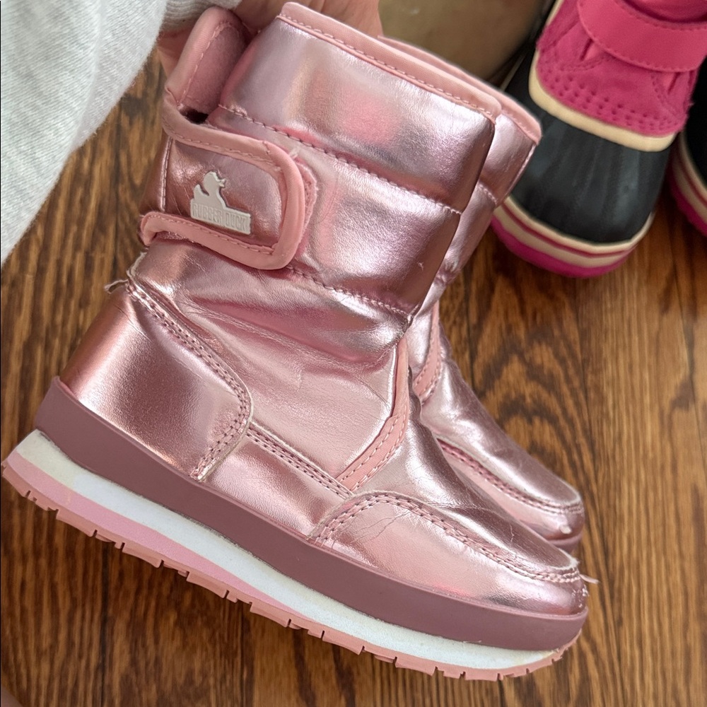 Metallic Pink Kids Boots
